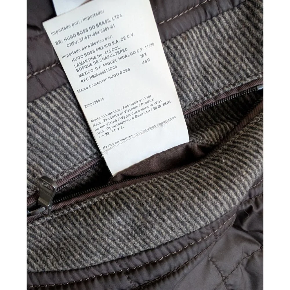 Hugo Boss Mens 44R Colbert Wool Blend Field Jacket Grey Tweed Epaulets - Picture 3 of 13